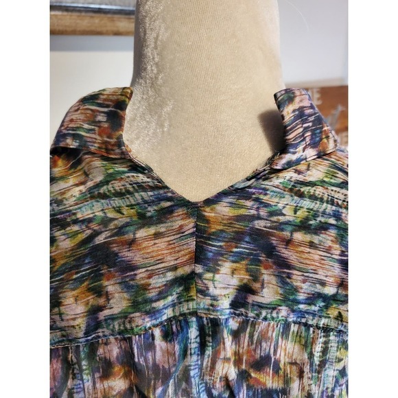 Theysken's Theory Silk semi sheer Button down Shirt Petite - Picture 5 of 8